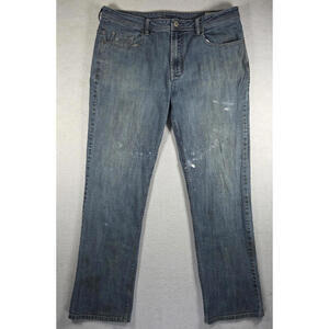 38x34 Men's Jeans Buffalo David Bitton Jackson X Blue Stretch Denim - Distressed